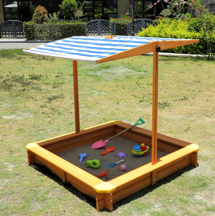 Mederra Kids Wooden Sandbox, 46 in