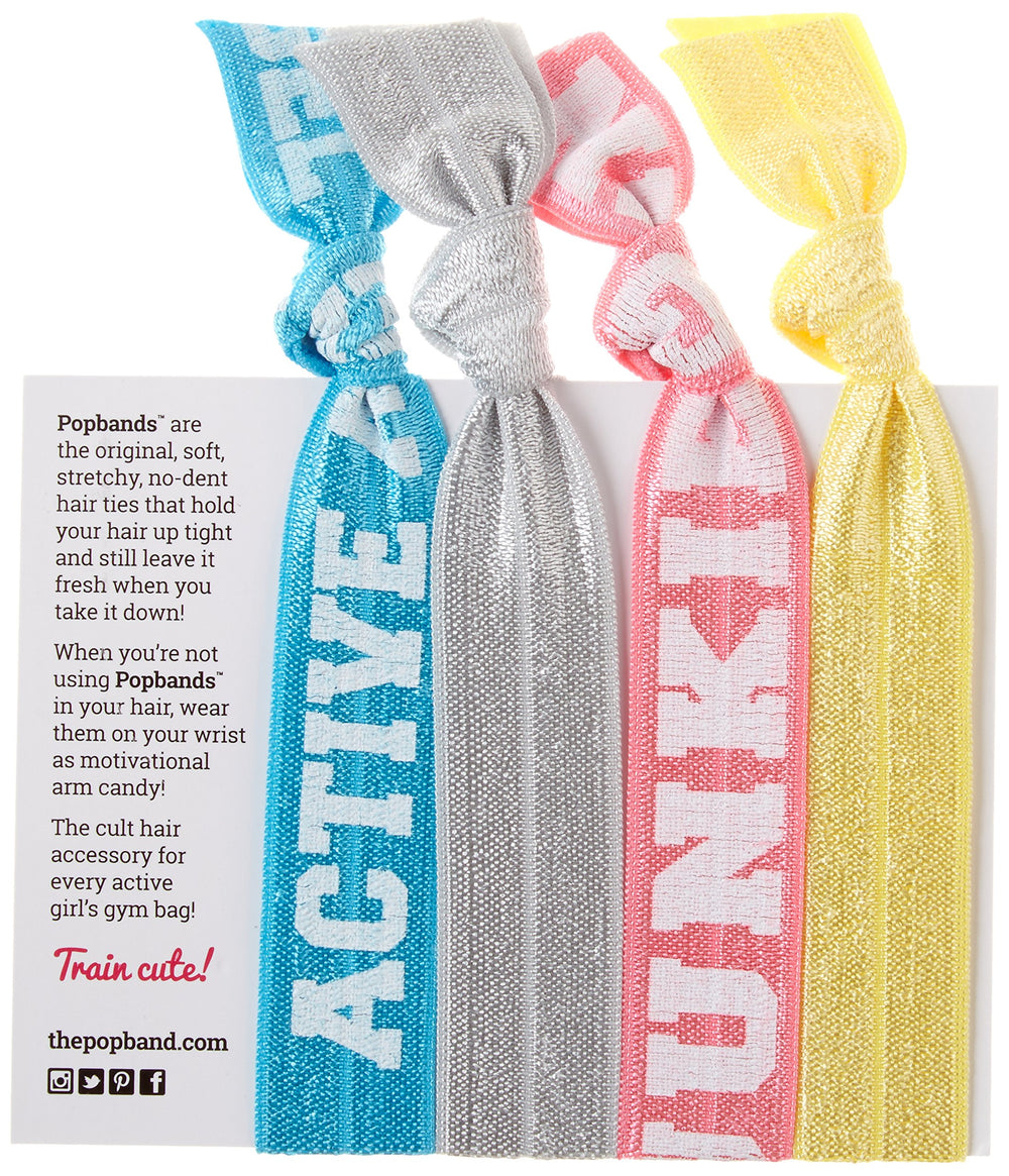 Popband Active Angel Hair Ties, 4 Count