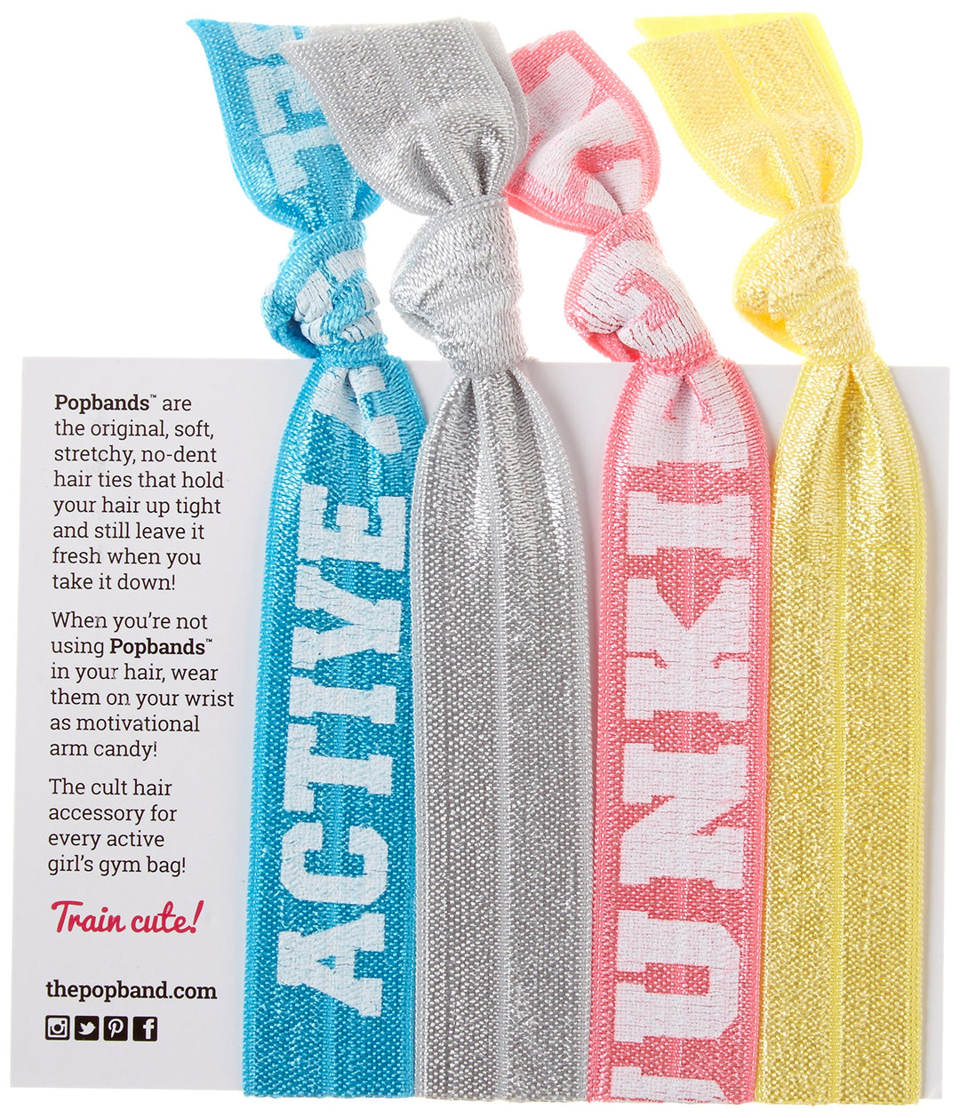 Popband Active Angel Hair Ties, 4 Count