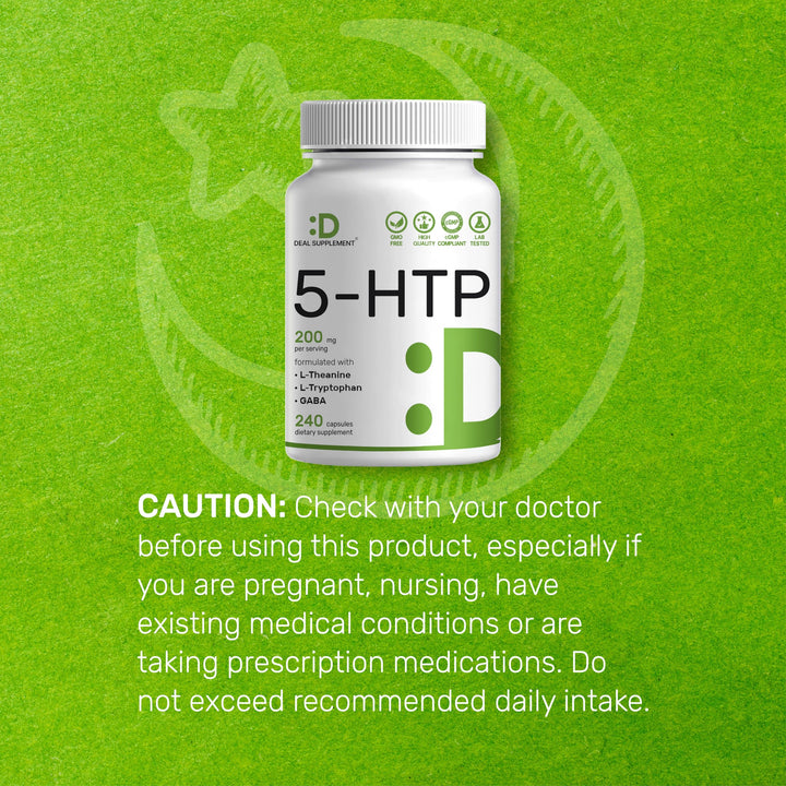 Eagleshine Vitamins 5-HTP Capsules, 200 mg, 180 Count