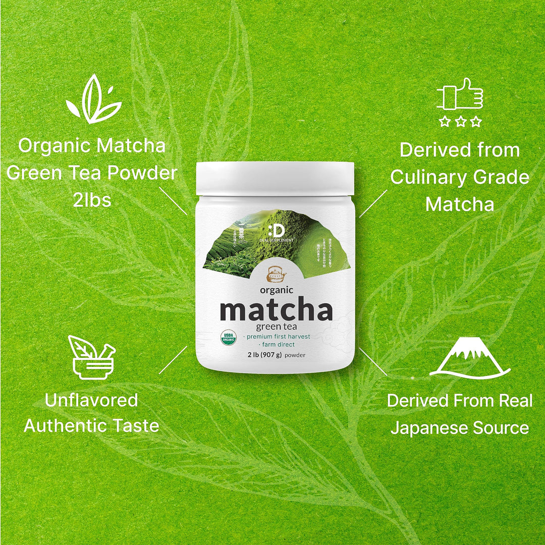 DEAL SUPPLEMENT Organic Matcha Green Tea Powder, Culinary Grade, 2 lb