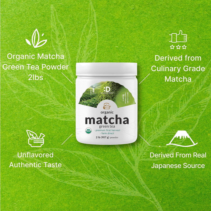 DEAL SUPPLEMENT Organic Matcha Green Tea Powder, Culinary Grade, 2 lb