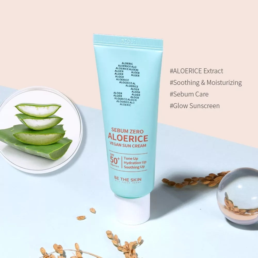 Sebum Zero Aloerice Vegan Sun Cream SPF 50+, PA++++ 50ml