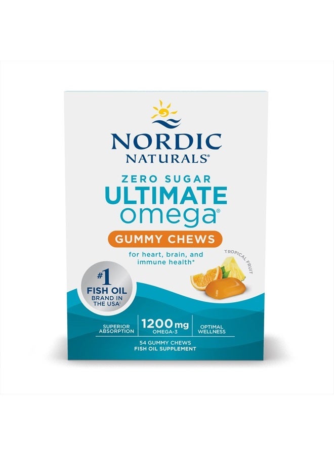 Zero Sugar Ultimate Omega Gummy Chews, Tropical Fruit, 54 Count